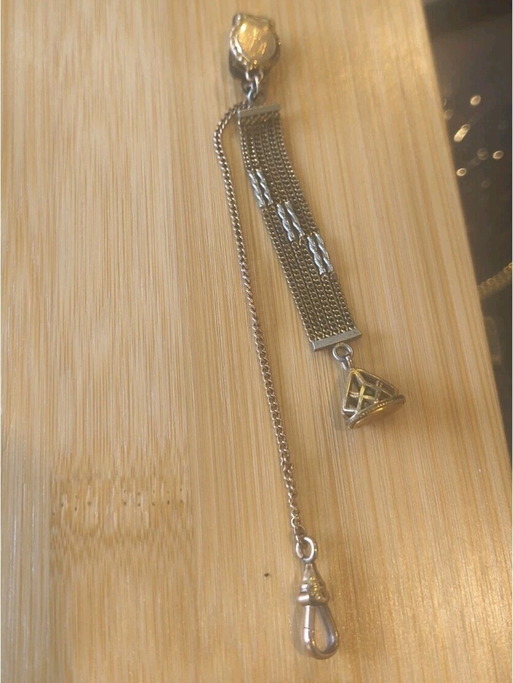 Antique, Gold Filled, 2 TONE POCKET WATCH chain and SEAL FOB